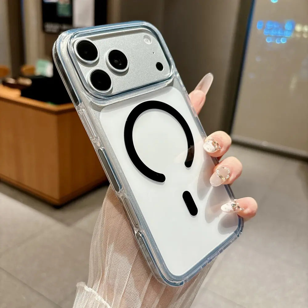 Premium Clear Dual‑Color Magnetic Phone Case for iPhone 17 18 Pro Max
