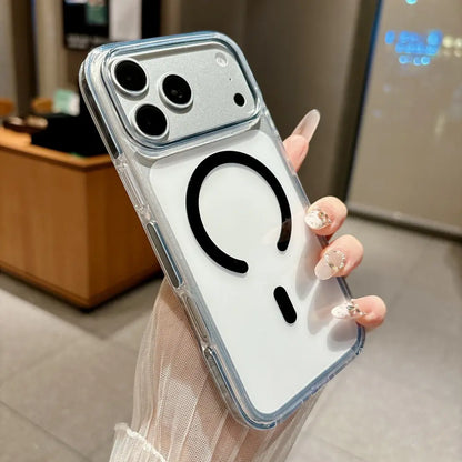 Premium Clear Dual‑Color Magnetic Phone Case for iPhone 17 18 Pro Max