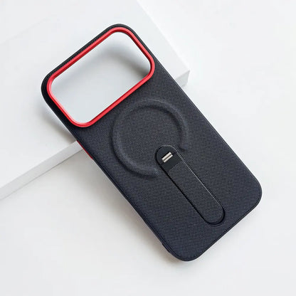 Tech Woven Fabric Magnetic Kickstand Phone Case Compatible with iPhone 17 Pro Max