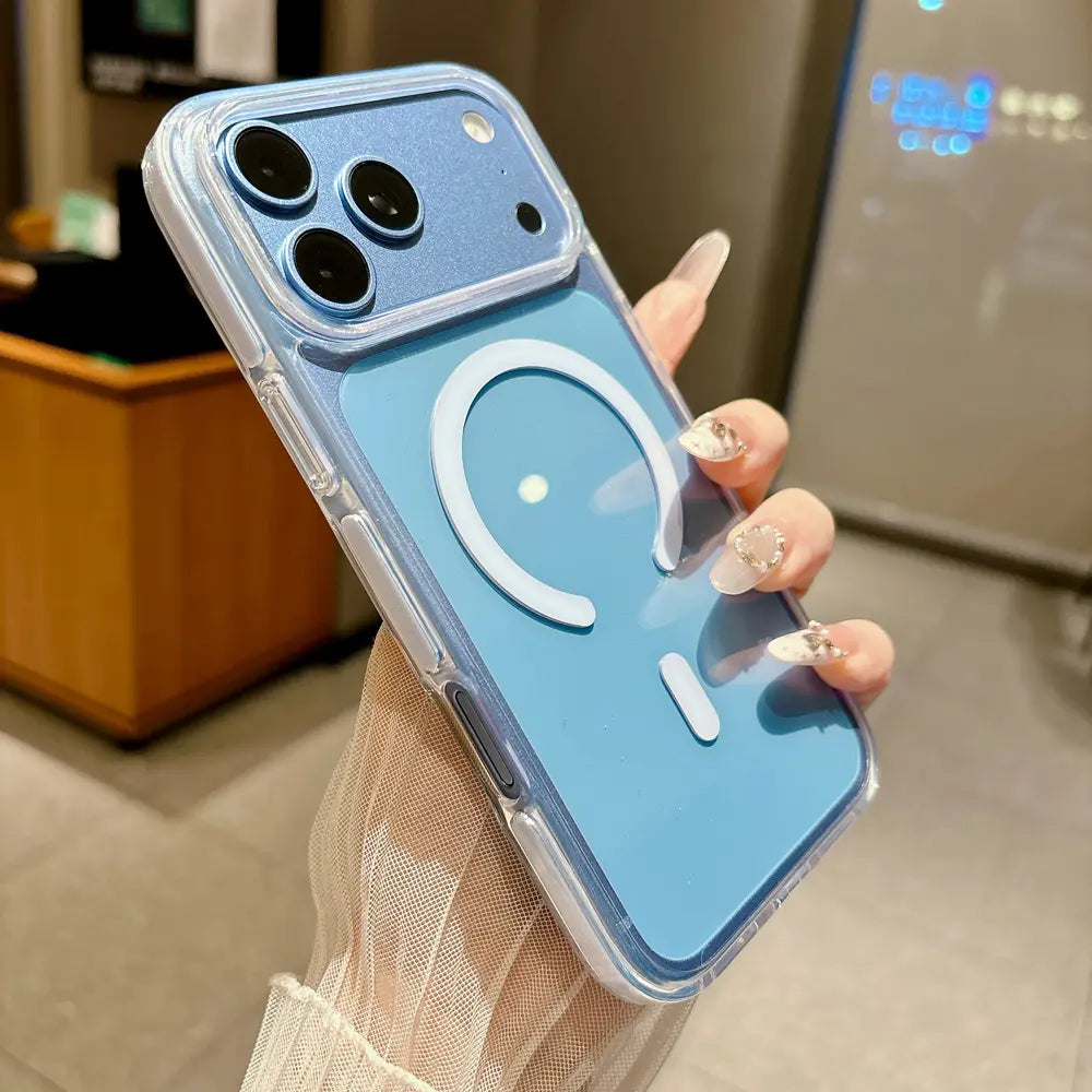 Premium Clear Dual‑Color Magnetic Phone Case for iPhone 17 18 Pro Max