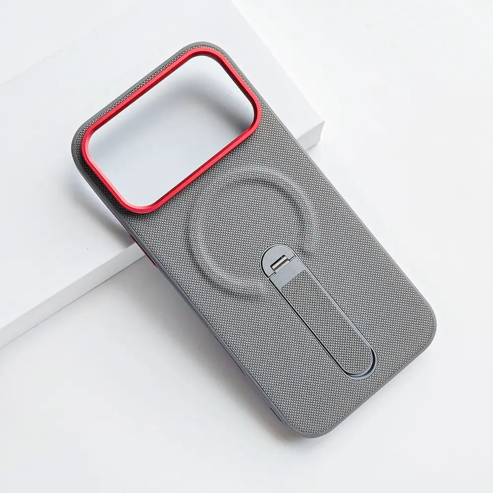 Tech Woven Fabric Magnetic Kickstand Phone Case Compatible with iPhone 17 Pro Max