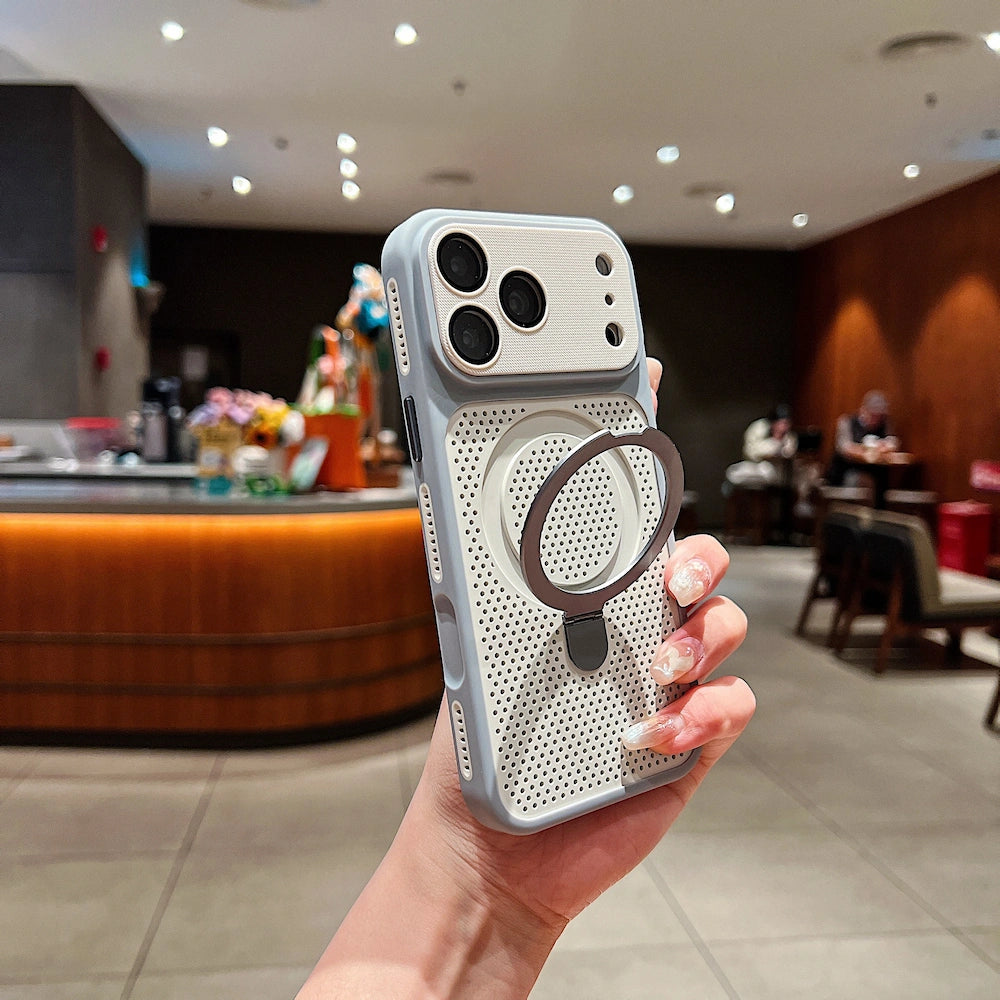 Heat Dissipation With Ring Kickstand Magnetic Phone Case for iPhone 17 18 Pro Max