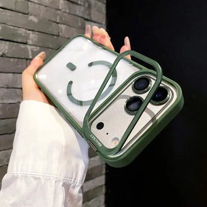 2 in 1 magnetic case with metal camera kickstand Compatible with iphone 17 pro max