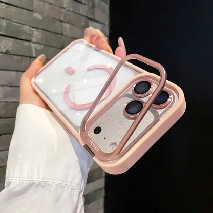 pink case with fold camera kickstan  case
