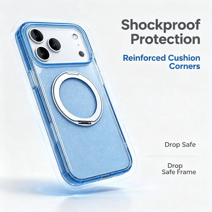 Shockproof glitter phone case, reinforced cushion anti‑drop corners and durable drop‑safe frame