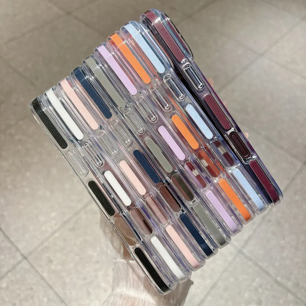 Side‑view stack dual‑tone TPU magnetic phone cases for 17 Pro Max, detailed tactile independent buttons